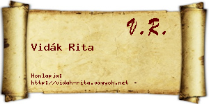 Vidák Rita névjegykártya
