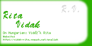 rita vidak business card